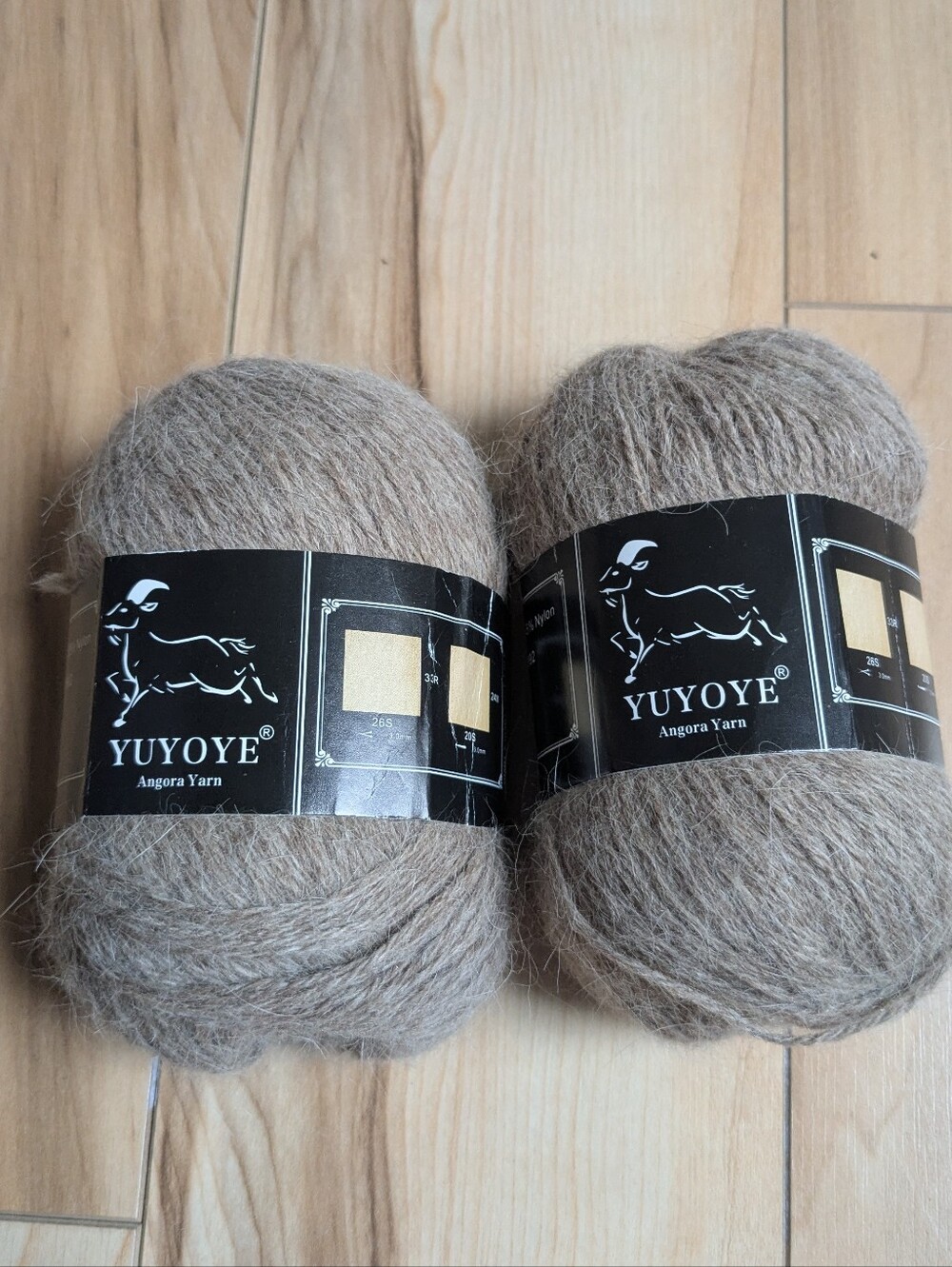 45% French Angora Wool (rabbit hair), 55% Nylon Yarn 2 Skeins